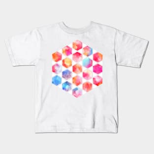 Radiant Hexagons - geometric watercolor painting Kids T-Shirt